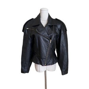 Vintage 80s North Beach Leather Black Motorcycle Biker Jacket